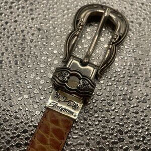 Brighton Men's Tan Leather Belt with Silver Buckle